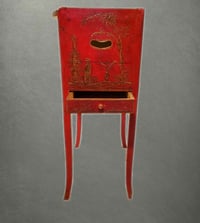 Image 2 of Red Chinoiserie Side Table