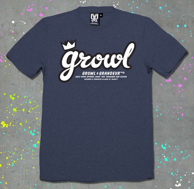 Growl Script - Heather Blue