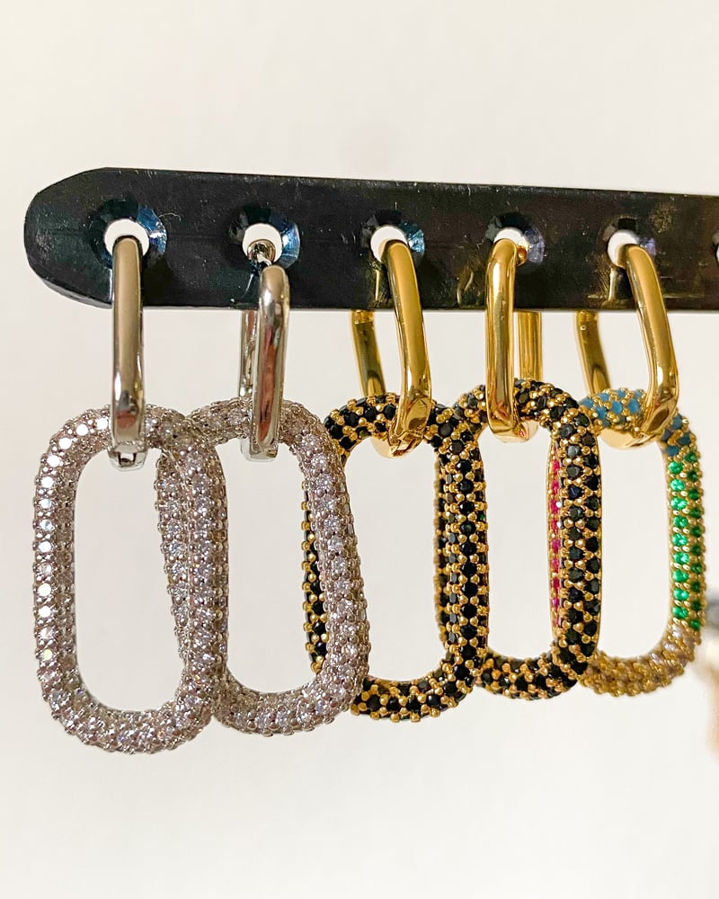 Image of ORECCHINI ACCIAIO SQUARE PENDENTI