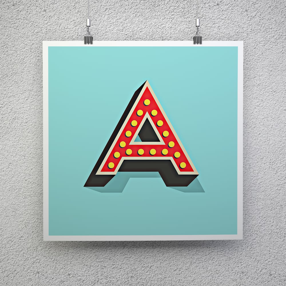 Image of 3D Letter A Print