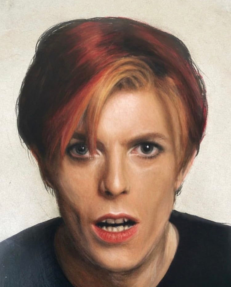 David Bowie Coloured Pencil Portrait (Gloss Print)