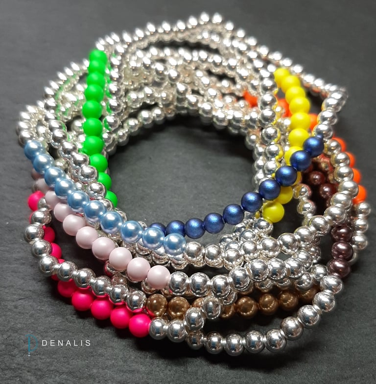 Margaux sterling silver bracelets with crystal pearls