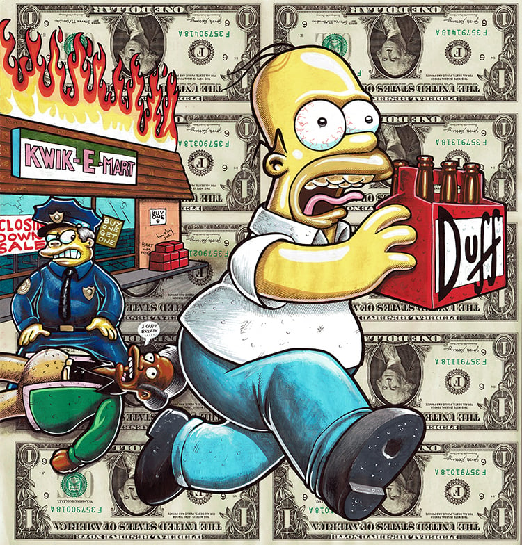 Image of Uncut Dollar Original. Homers Loot.