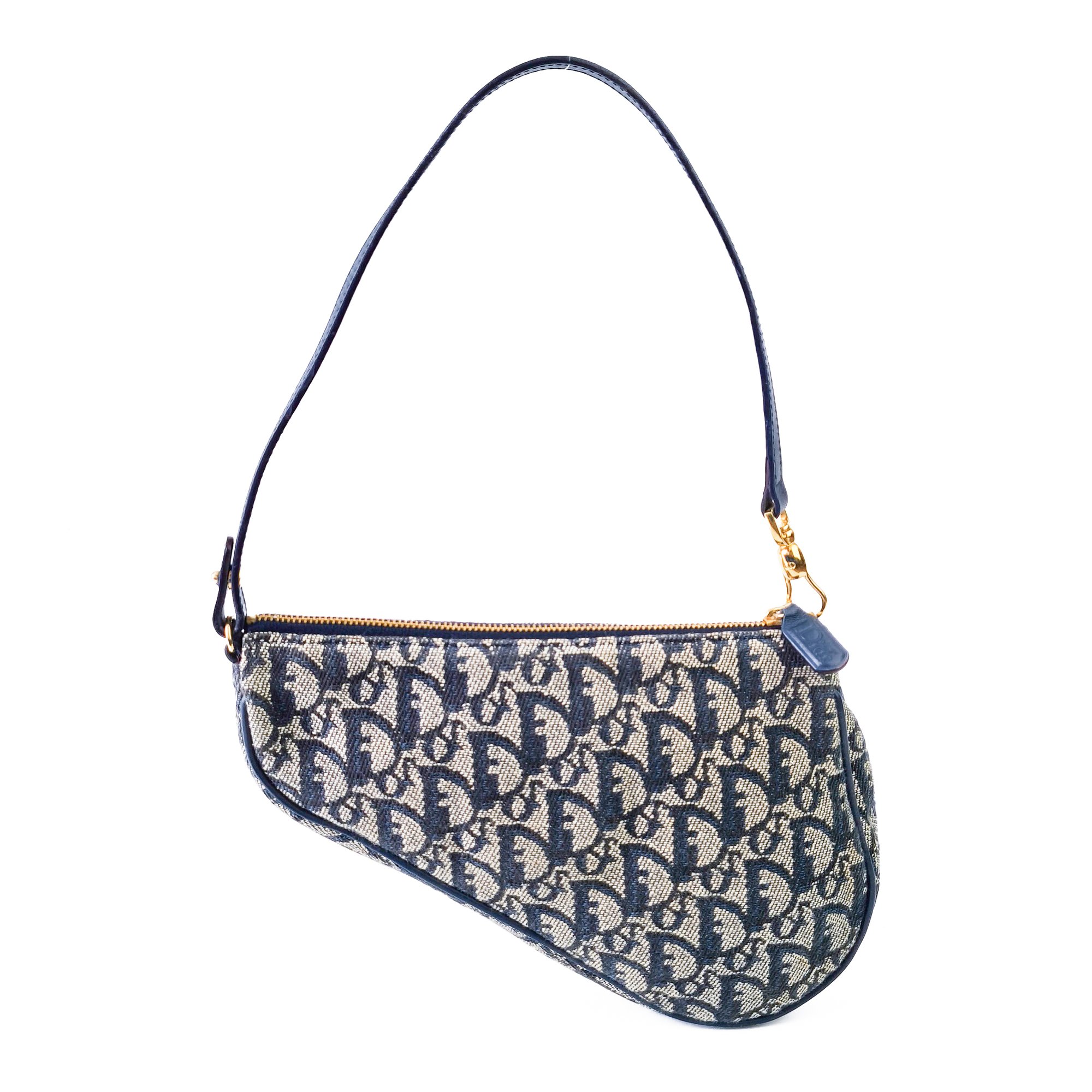 Image of Dior Mini Saddle Bag Navy Blue