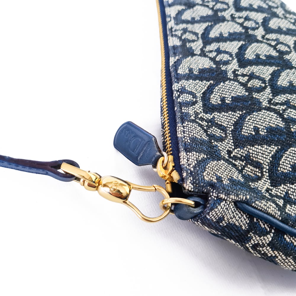 Image of Dior Mini Saddle Bag Navy Blue