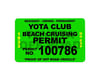 Beach Cruising Permit Decal 4”
