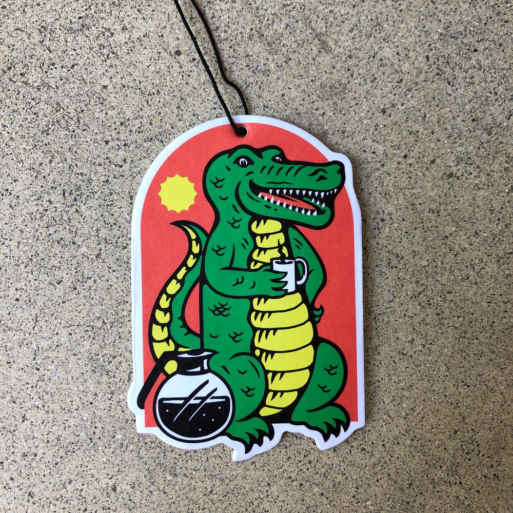 RR #117 Death By Coffee Alligator Coffee Air Freshener 