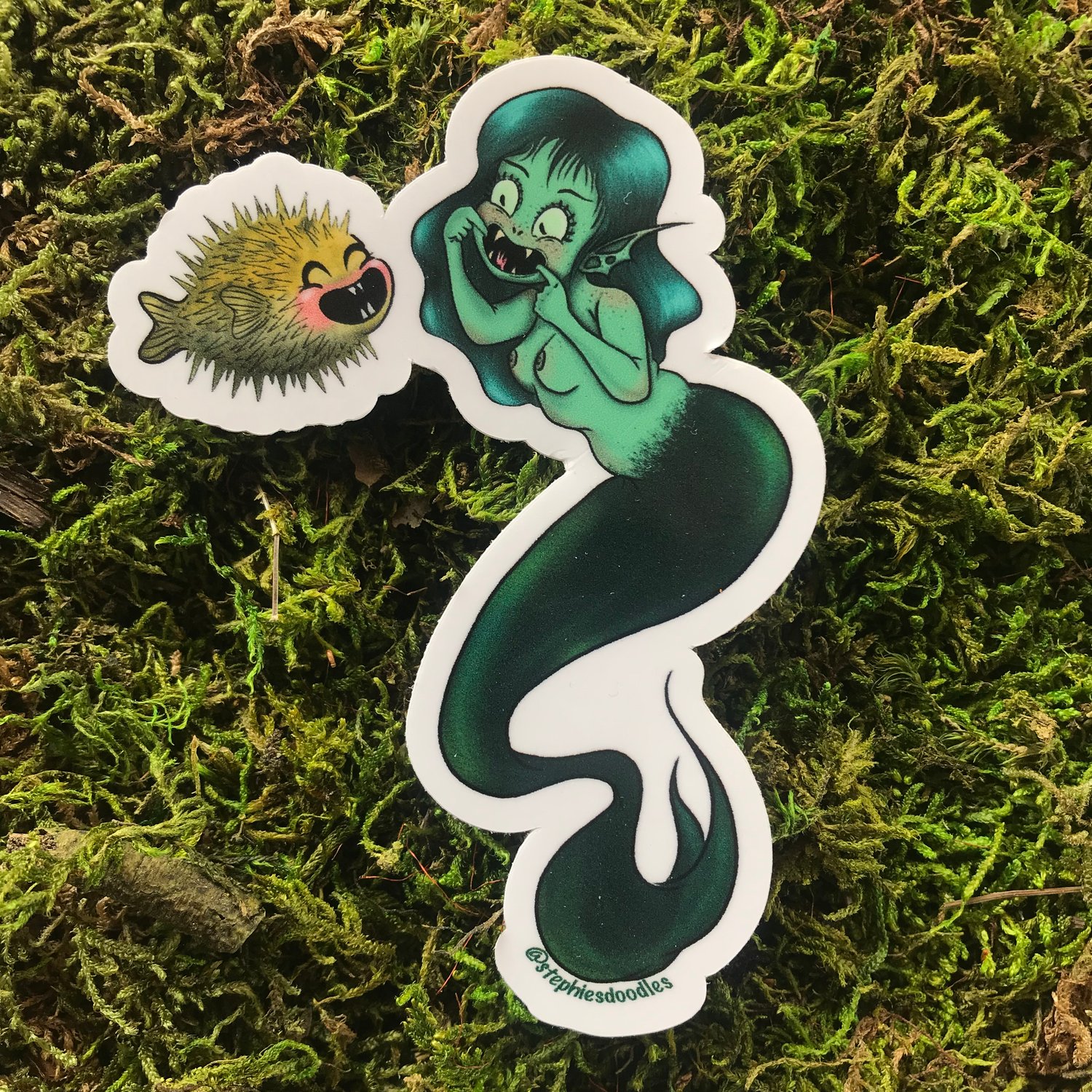 Puffer Mermaid 4" inch Sticker