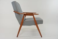 Image 2 of Fauteuil SAUT pies de poule bleu