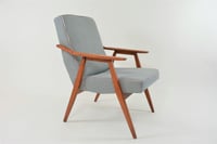 Image 1 of Fauteuil SAUT pies de poule bleu