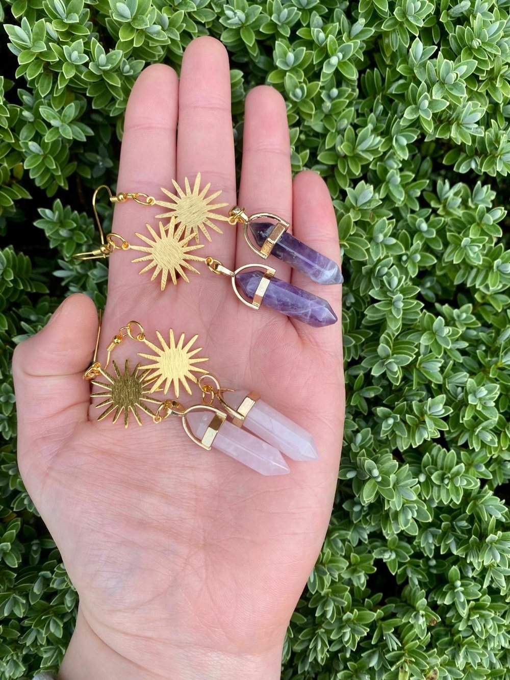 crystal sun earrings! 