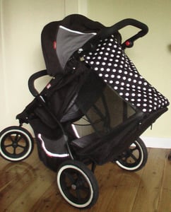 Image of 'Polkadots' Rear Seat Sunshade for Phil & Teds DASH Inline Tandem Buggy