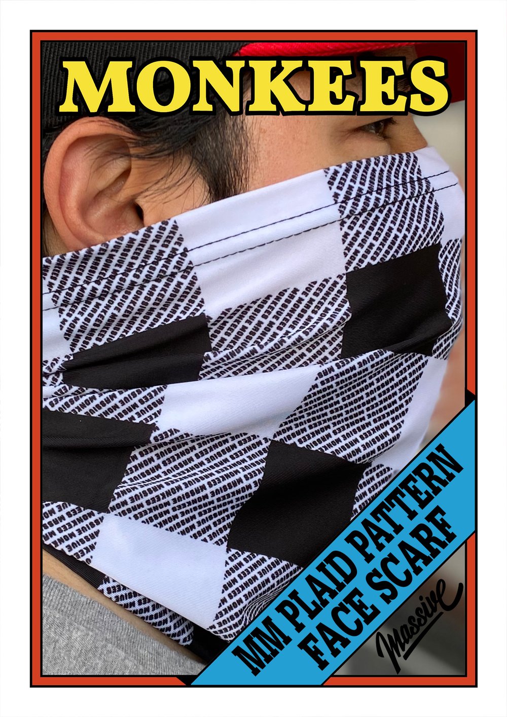 MM Plaid Pattern Face Scarf