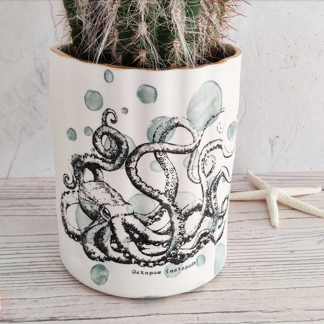 XL Porcelain Octopus Planter