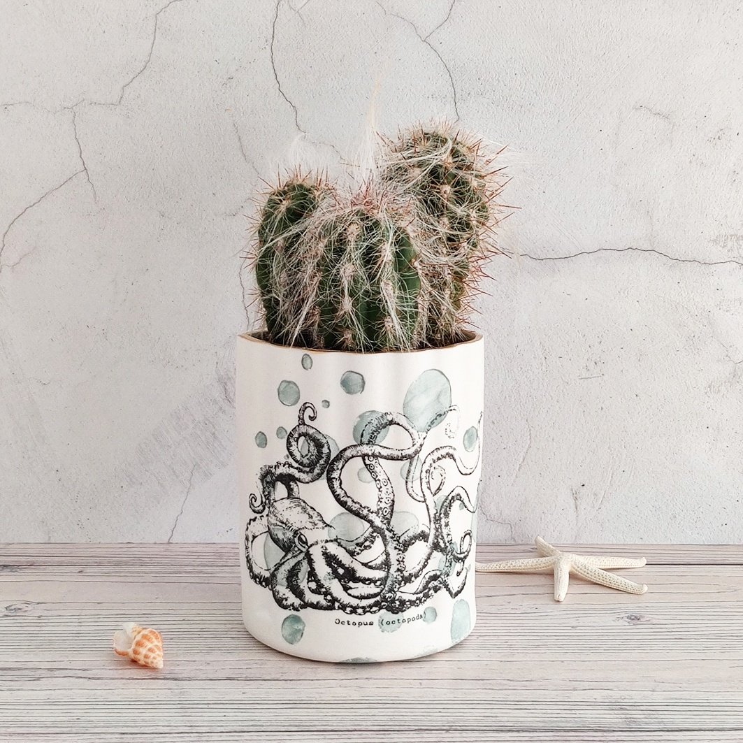 XL Porcelain Octopus Planter