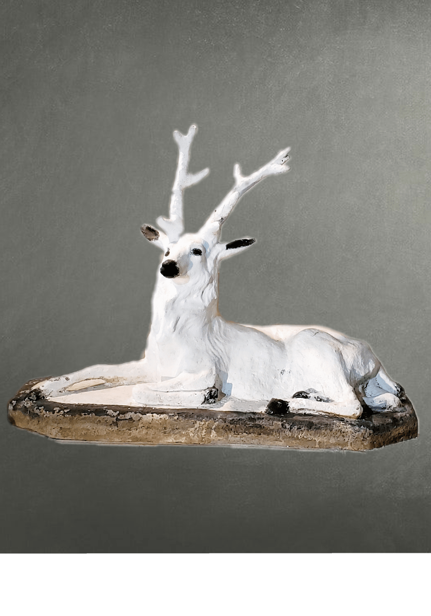 wooden stag statue