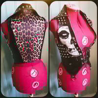 Image 1 of Fauxleather crimson ghost vest