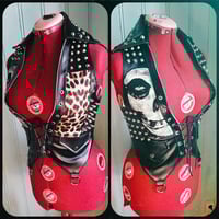 Image 2 of Fauxleather crimson ghost vest