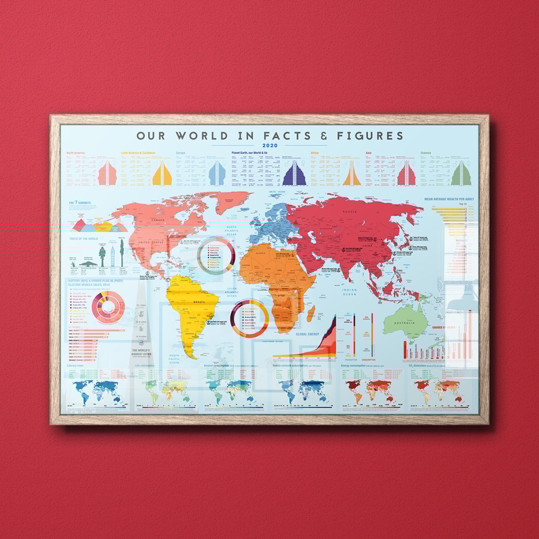 World in Facts & Figures (Light, Framed)