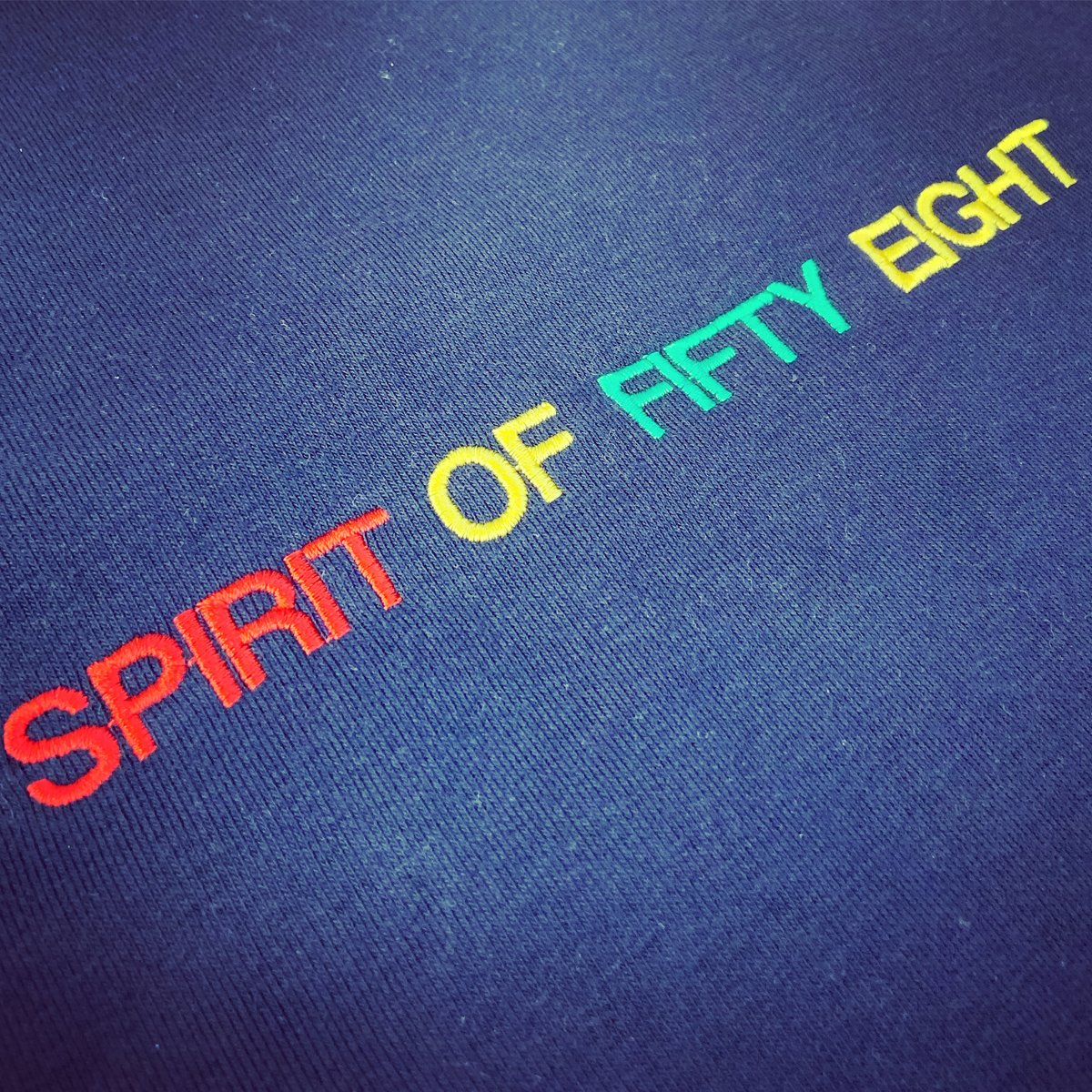 Image of Spirit of Fifty Eight Embroidered Sweatshirt Navy (unisex) 