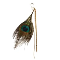 Image 3 of Mono Boucle d'oreille Plume de Paon / Mono Peacock Feather Earring