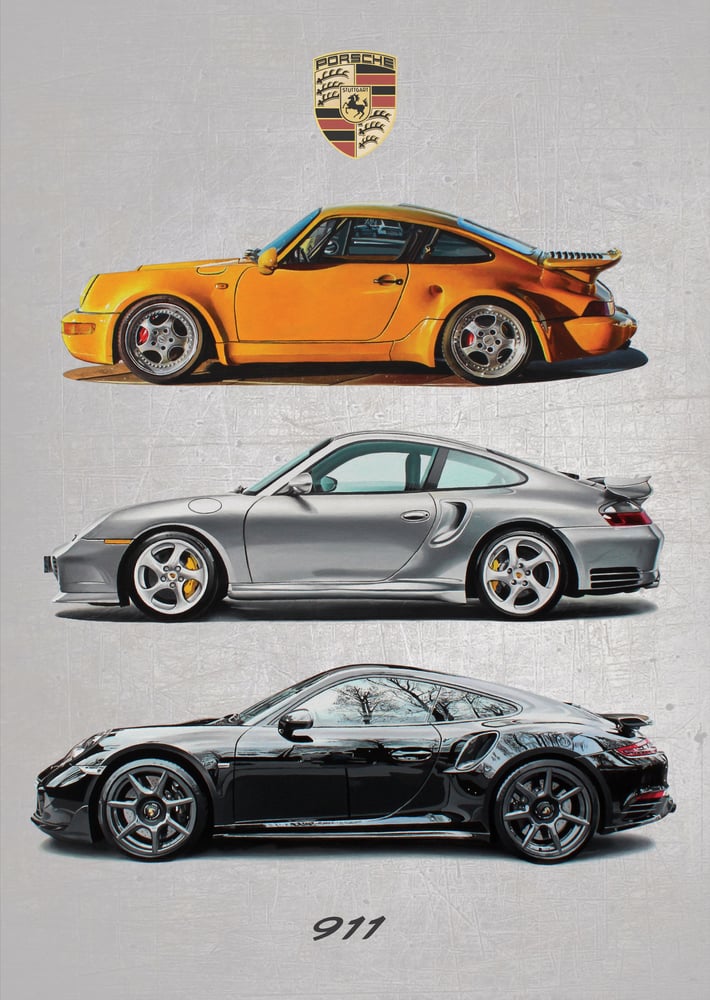 Image of Porsche 911 'Evolution' Poster Print