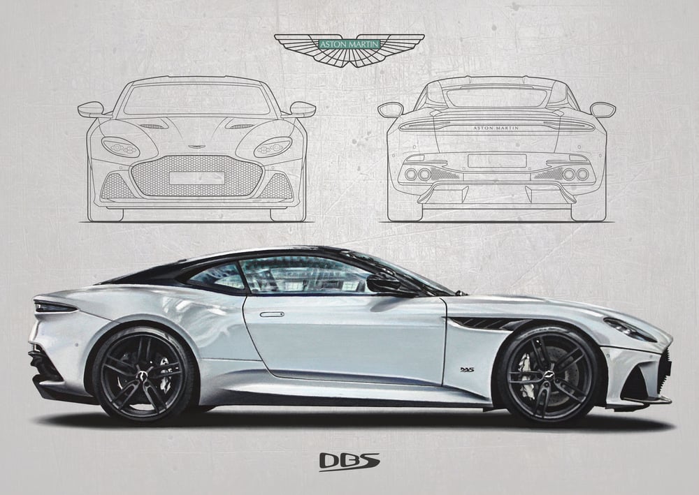 Image of Aston Martin DBS Superleggera Poster Print