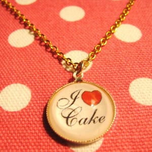 Image of I love cake necklace