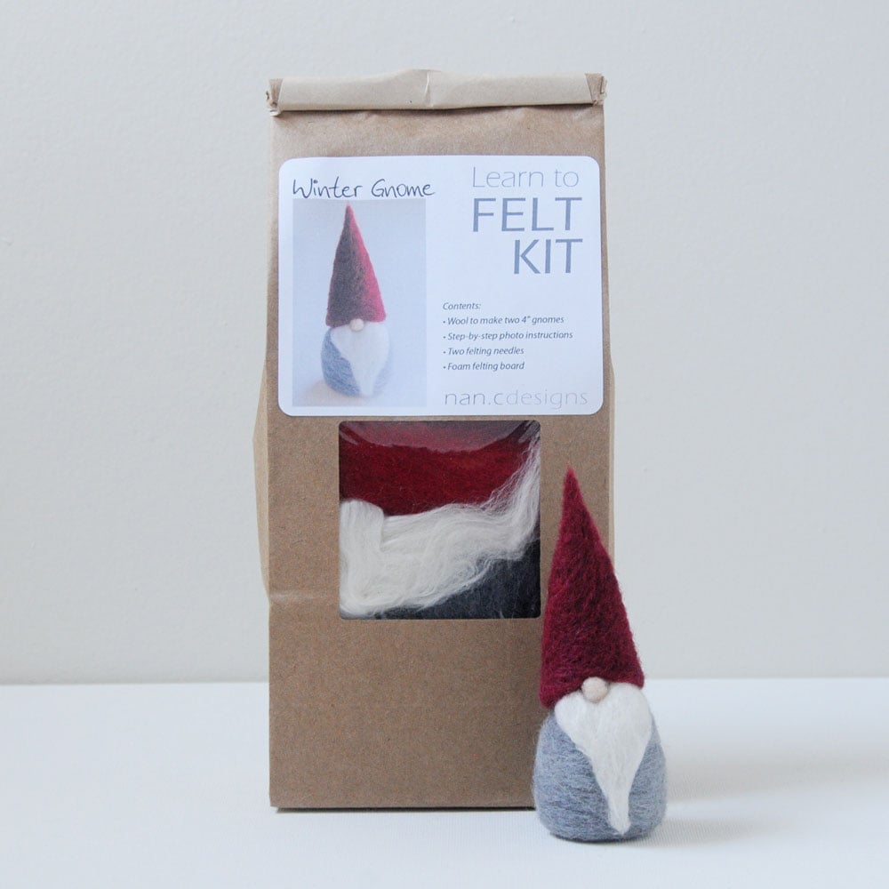 Winter Gnome - Needle Felting Kit
