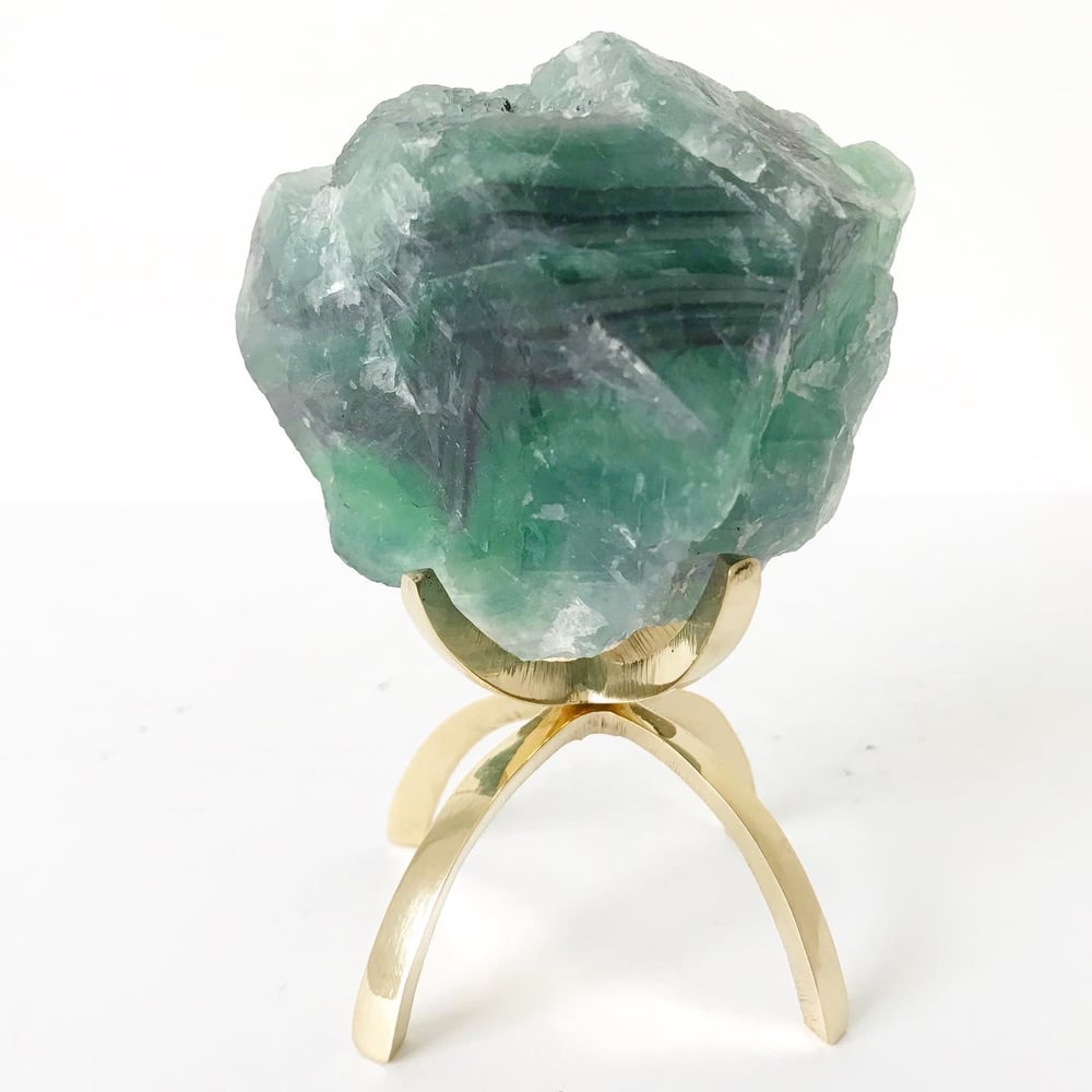 Image of Bicolor Fluorite no.25 + Brass Claw Stand