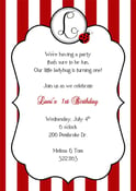 Image of LadyBug Birthday Party Invitation