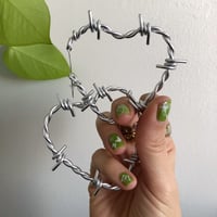 Image 5 of SWEETHEART BARBED WIRE HOOP EARRINGS 