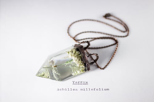 Image of Yarrow (Achillea millefolium) - Small Copper Prism Necklace #2