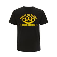 TEE-SHIRT NOIR LOGO JAUNE - BABTOU PUR SOUCHE 