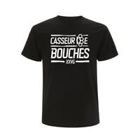 TEE-SHIRT NOIR  LOGO BLANC - CASSEUR DE BOUCHES