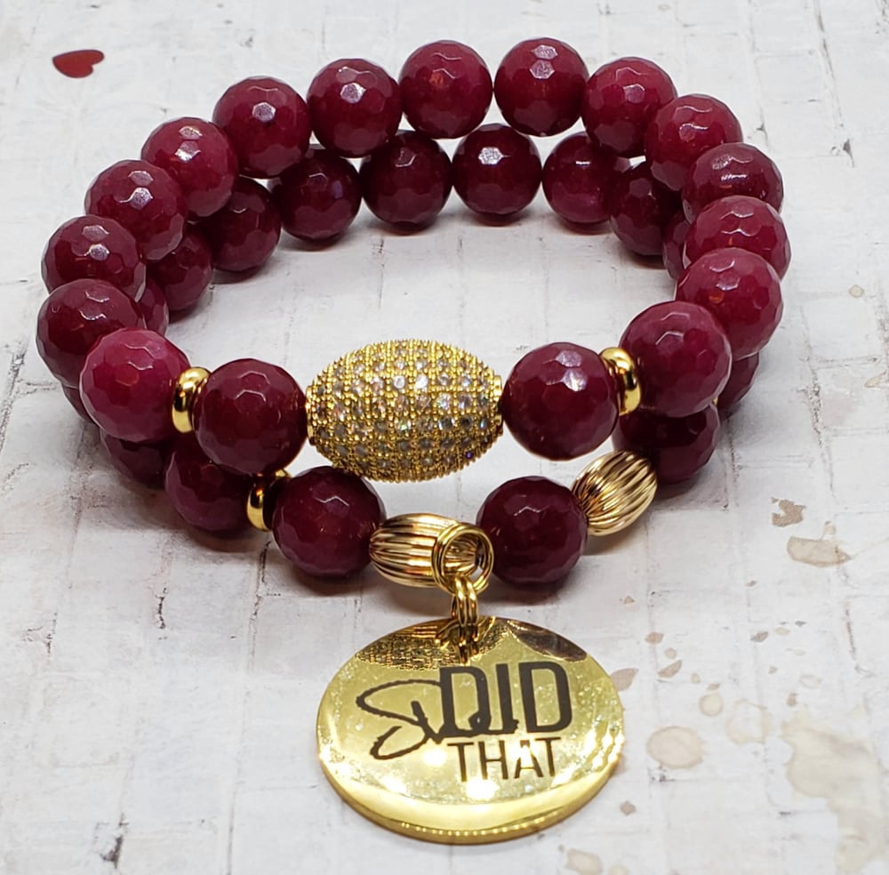 Image of Ruby Jade Faceted Double Stack 