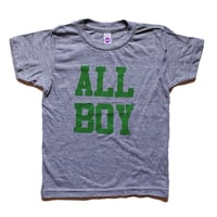 Image 2 of CLASSIC ALL BOY TEE (ARMY GREEN ON GRAY)