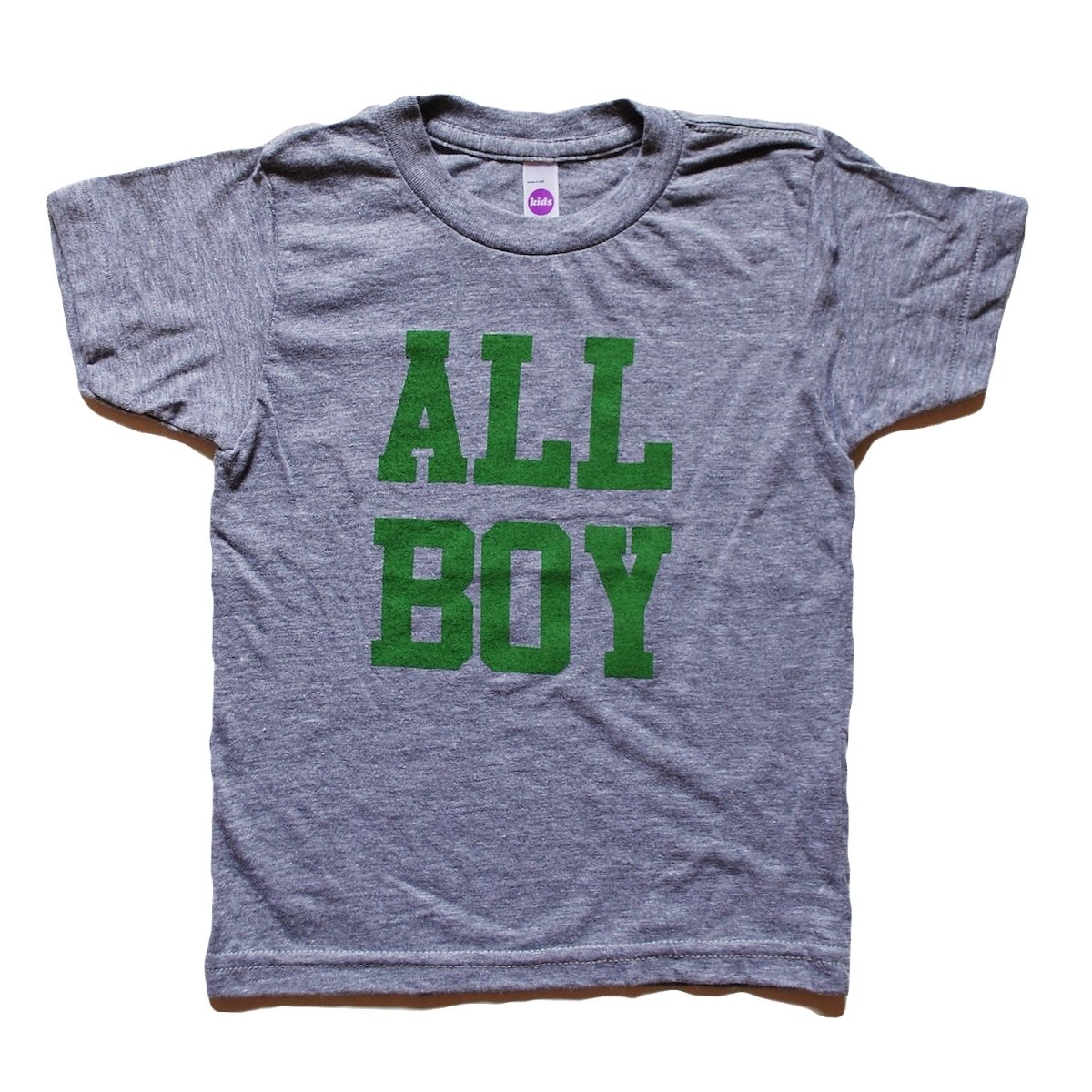 Image of CLASSIC ALL BOY TEE (ARMY GREEN ON GRAY)