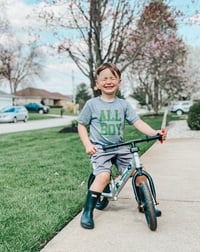 Image 1 of CLASSIC ALL BOY TEE (ARMY GREEN ON GRAY)