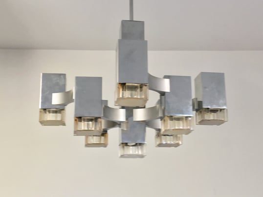 Image of 9 Light "Cubic" Chandelier by Sciolari