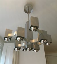 Image 5 of 9 Light "Cubic" Chandelier by Sciolari