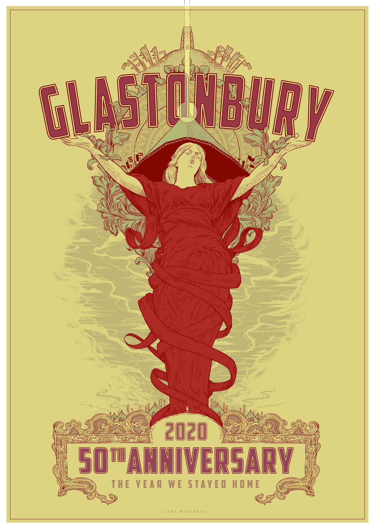 Image of Glastonbury 2020 50th Anniversary PRINT (YELLOW)