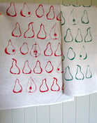 Image of Tea Towel Red Pears 100% linen