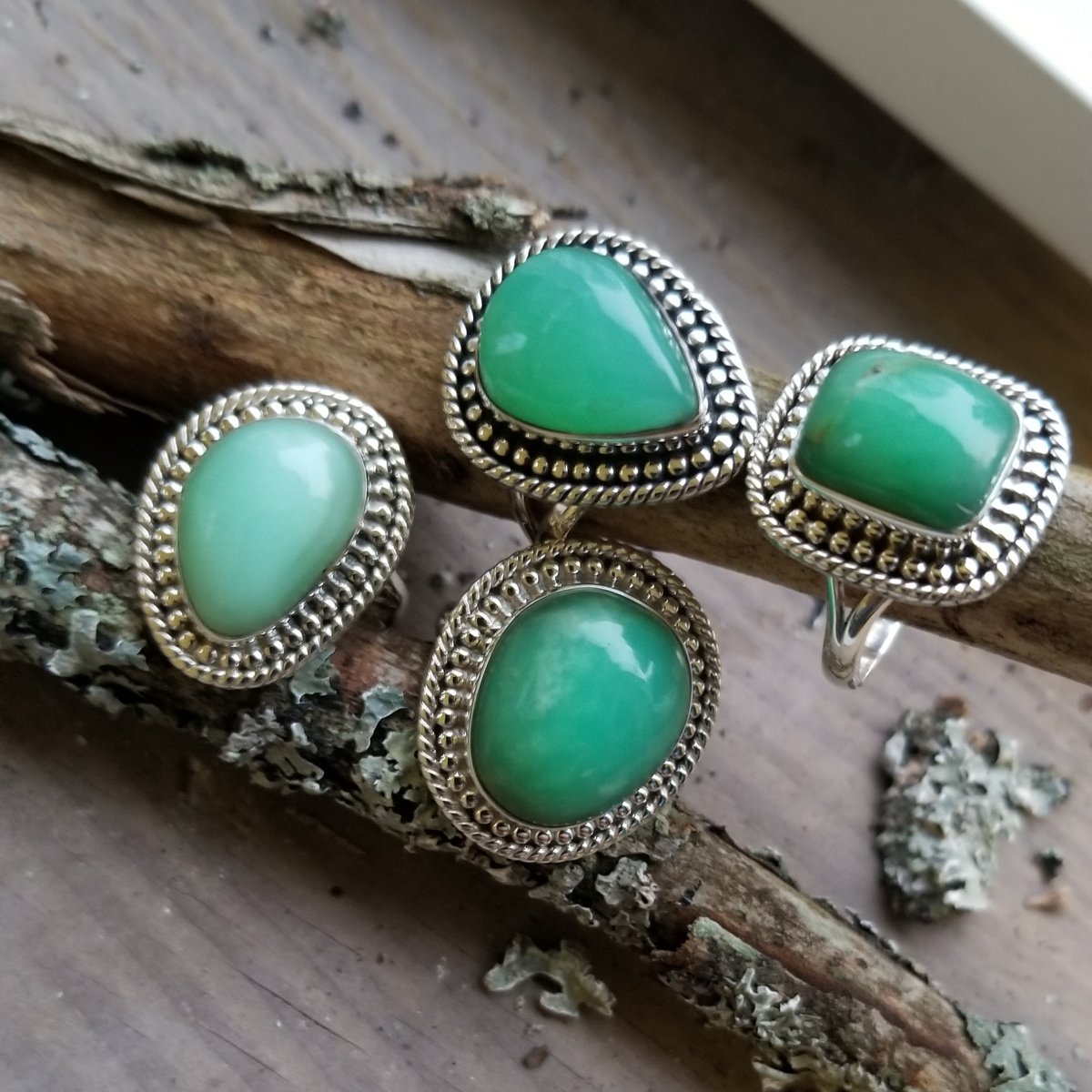 Image of Tortuga Ring - Chrysoprase in Sterling Silver