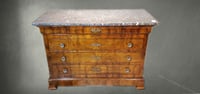 Image 2 of 19th C Louis Philippe Walnut Commode with Marble Top