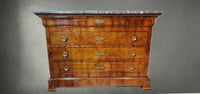Image 1 of 19th C Louis Philippe Walnut Commode with Marble Top