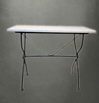 Image 1 of 19th C French Bistro Table with marble top
