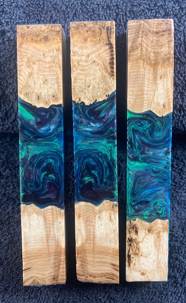 Image of Clear Stabilized Ash Burl Hybrid Pen Blank