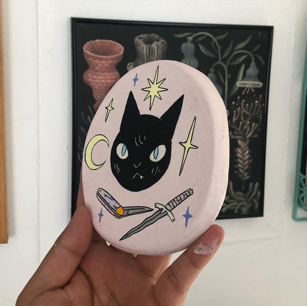 Image of Black Cat Knives Painting 