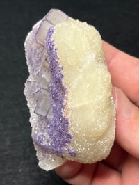 Image 5 of QR Code Fluorite On Druzy Quartz Matrix Specimen #2588